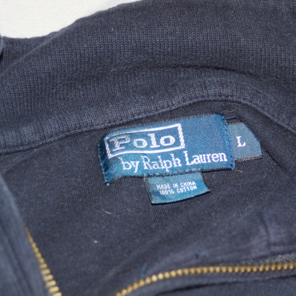 Men's Polo Ralph Lauren Navy Blue Cotton Pullover - Picture 3 of 4